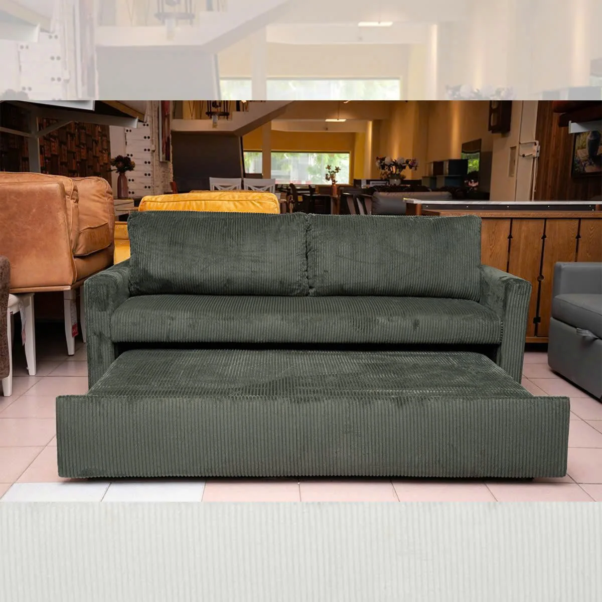 GHẾ SOFA BED OLIVERA MÀU XANH RÊU ĐẬM 5