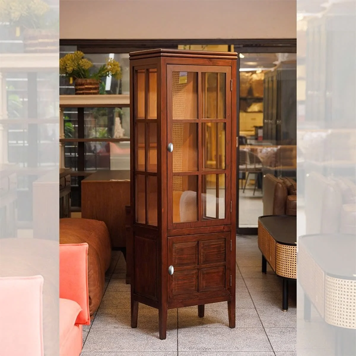 TỦ KÍNH TRƯNG BÀY HAWTHORNE MÀU NÂU 3