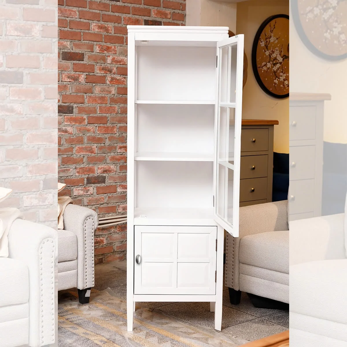 TỦ KÍNH TRƯNG BÀY HAWTHORNE MÀU TRẮNG 4