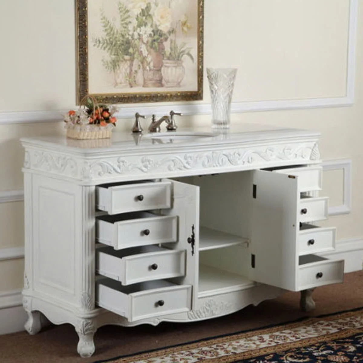 TỦ LAVABO BUCKINGHAM 48 INCH MÀU TRẮNG 4