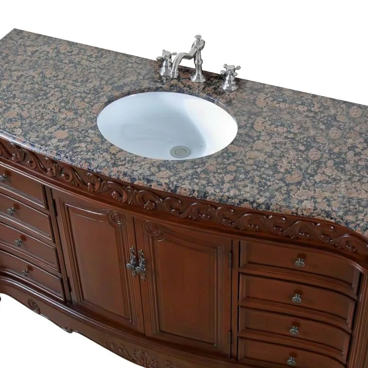TỦ LAVABO BUCKINGHAM 56 INCH MÀU NÂU 4