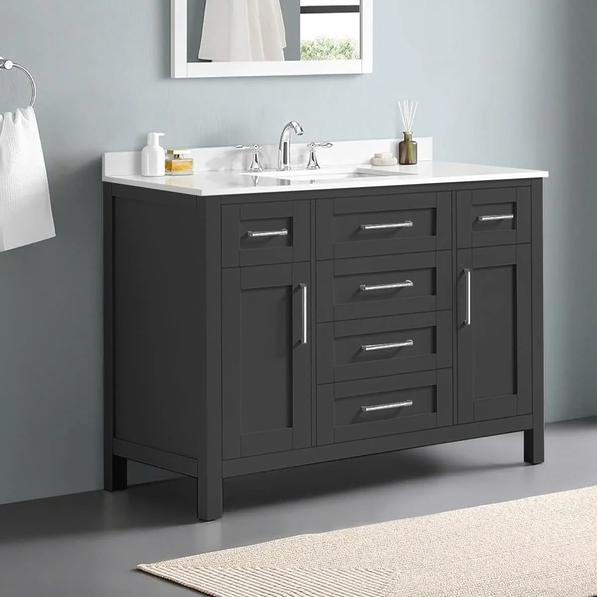 TỦ LAVABO MAYA 48 INCH MÀU XÁM ĐẬM 4
