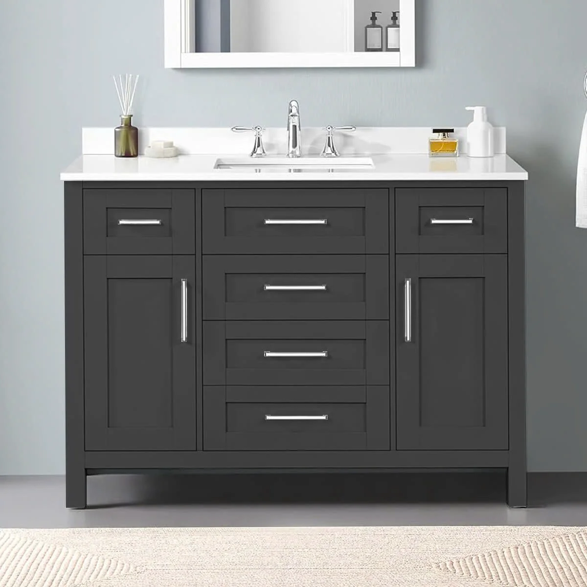 TỦ LAVABO MAYA 48 INCH MÀU XÁM ĐẬM 5