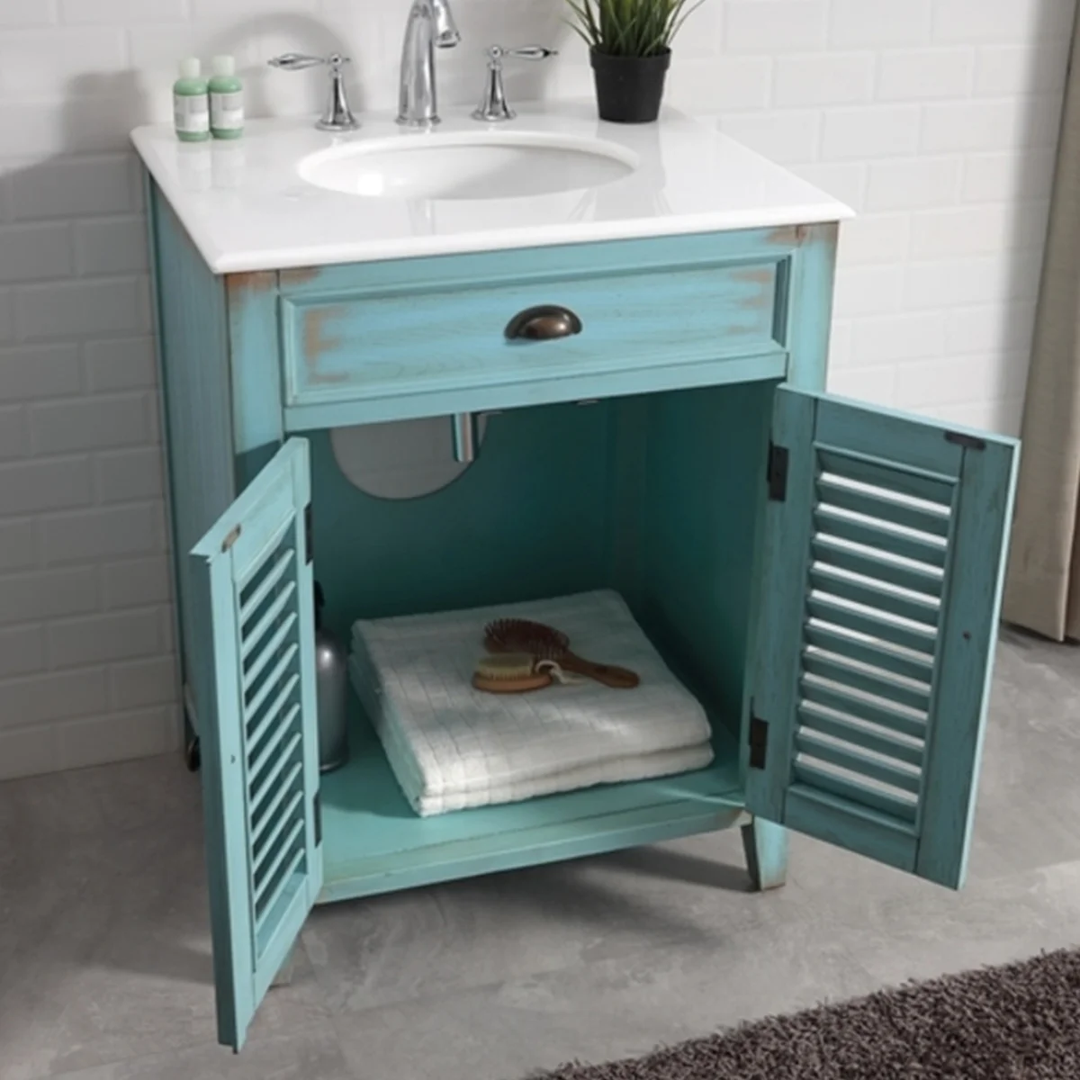 TỦ LAVABO PALM BEACH 30 INCH MÀU XANH 2