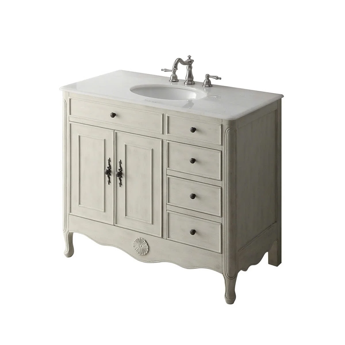 TỦ LAVABO PROVENCE 42 INCH MÀU BE 3