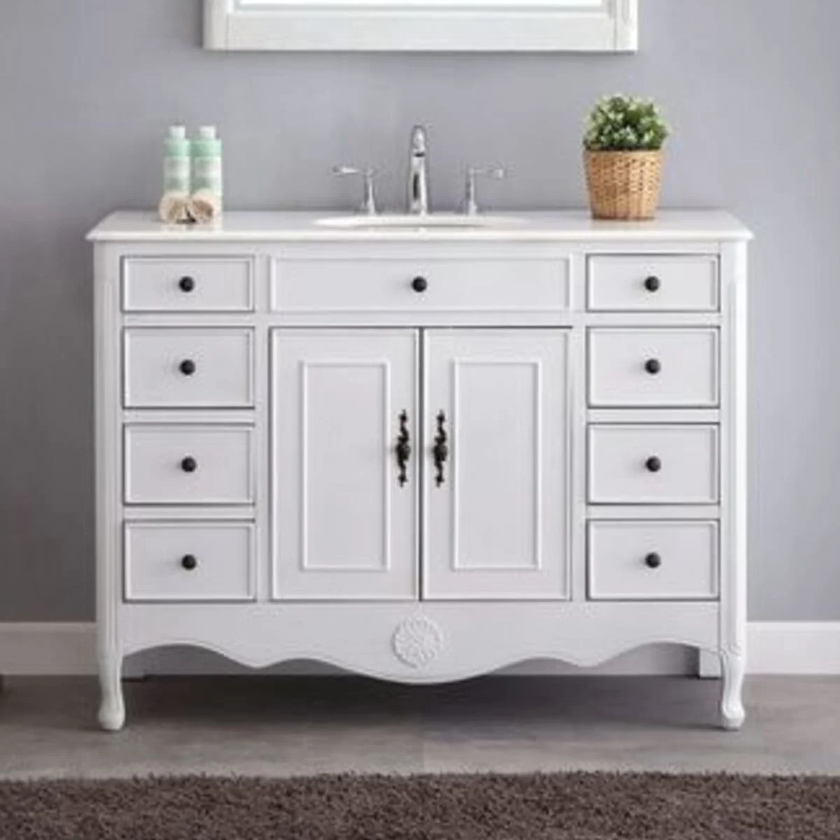 TỦ LAVABO PROVENCE 47 INCH MÀU TRẮNG 4
