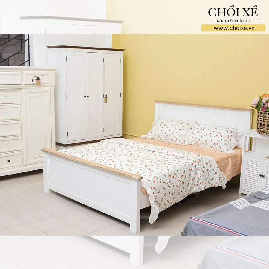 GIƯỜNG NGỦ COTTAGE WHITE 1.8 2