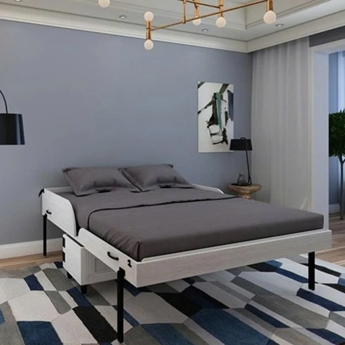 GIƯỜNG NGỦ THÔNG MINH BROOKLYN XTRA BED MÀU TRẮNG KÈM NỆM 5
