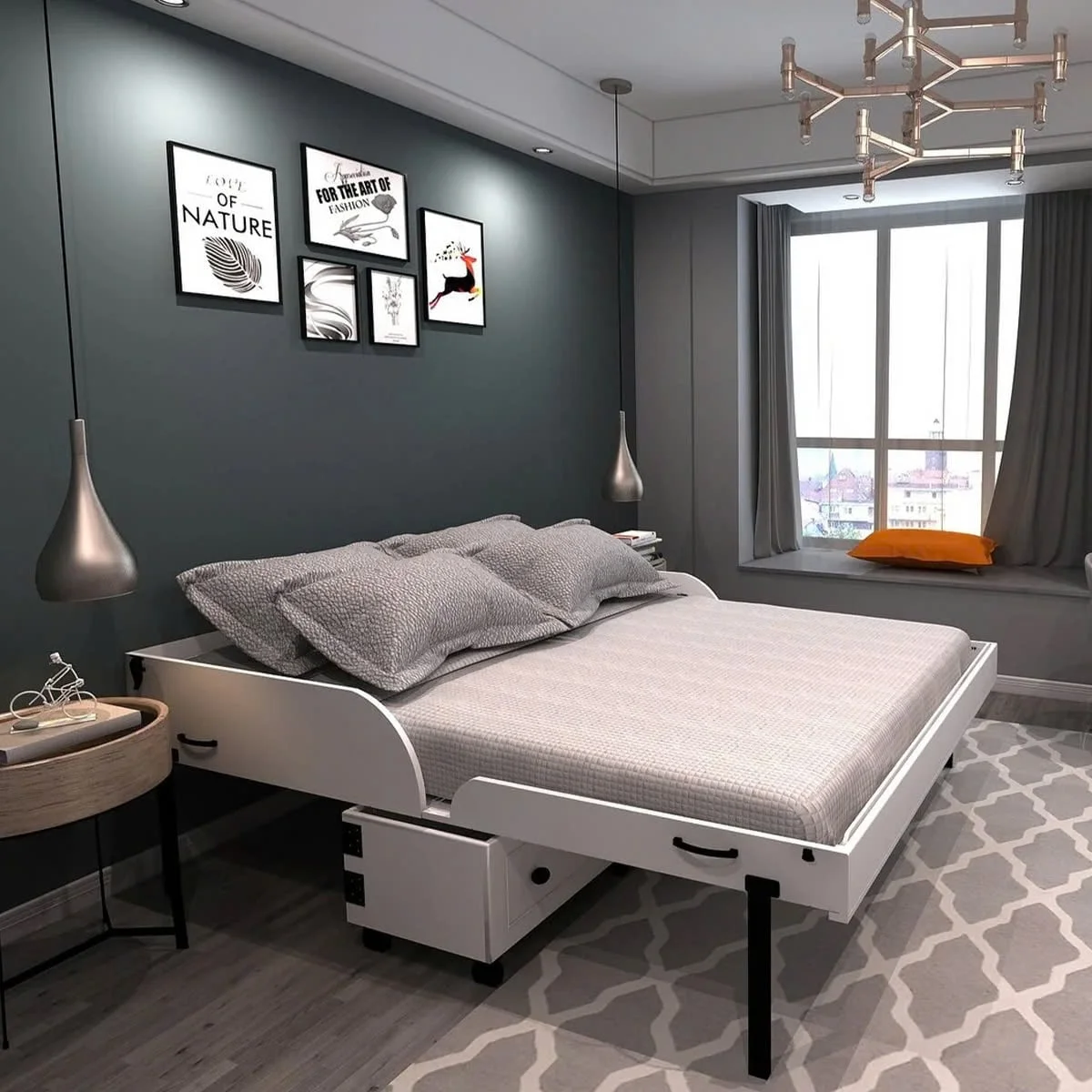 GIƯỜNG NGỦ THÔNG MINH HENDERSON XTRA BED MÀU TRẮNG KÈM NỆM 4