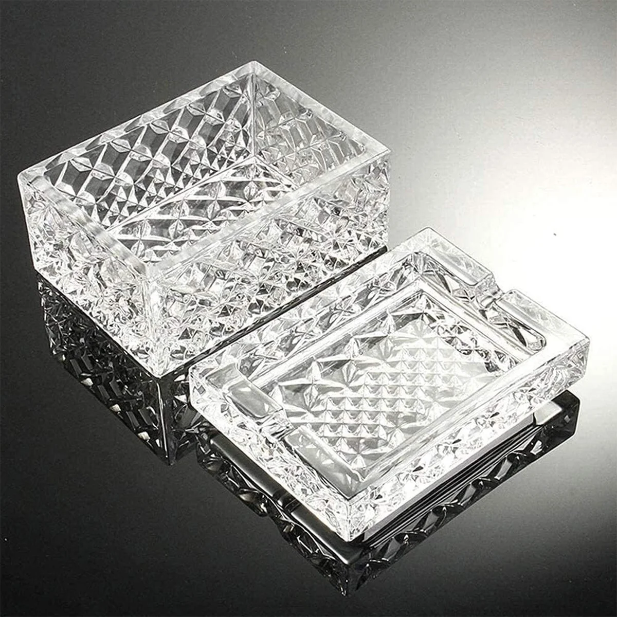 GẠT TÀN PHA LÊ KÈM HỘP ĐỰNG THUỐC LÁ 2 NGĂN 12CM 4