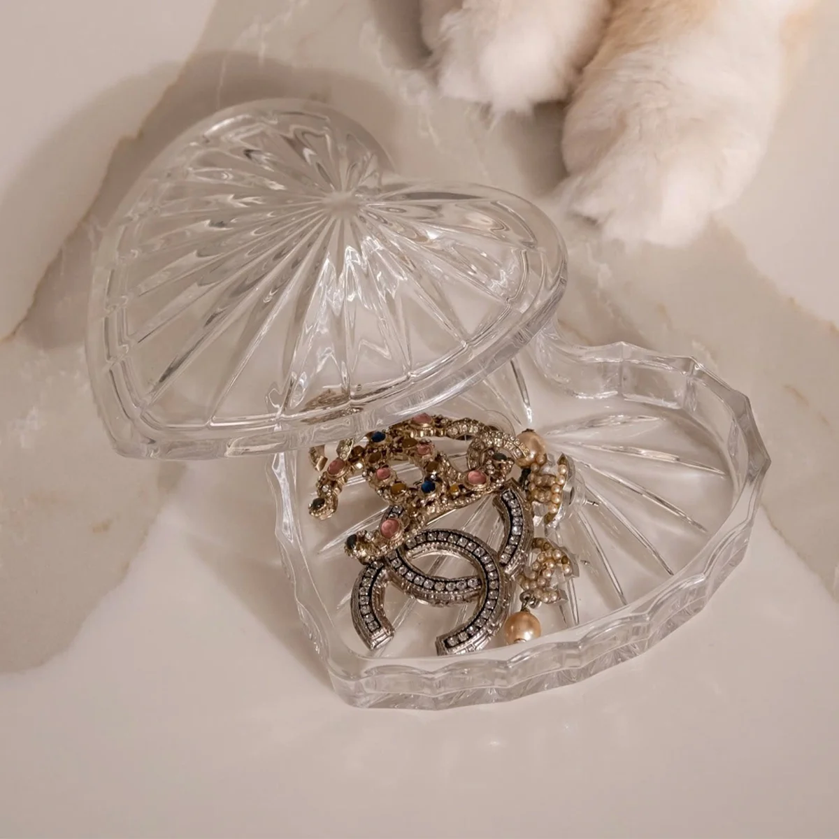 HỘP ĐỰNG TRANG SỨC PHA LÊ HÌNH TRÁI TIM CRYSTAL 11CM 4
