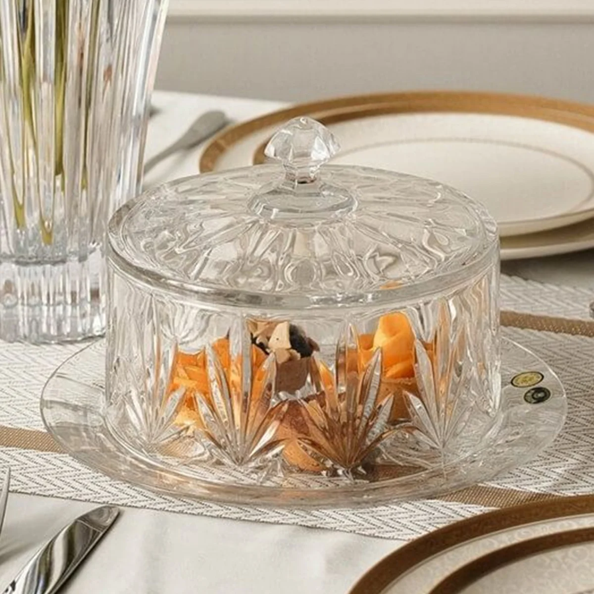 ĐĨA PHA LÊ TULIP CÓ NẮP 23CM 2