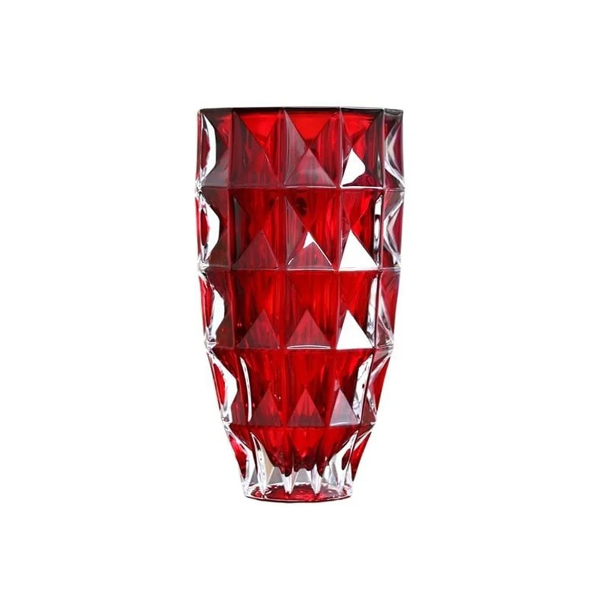 LỌ HOA PHA LÊ KIM CƯƠNG ĐỎ 28CM CRYSTAL