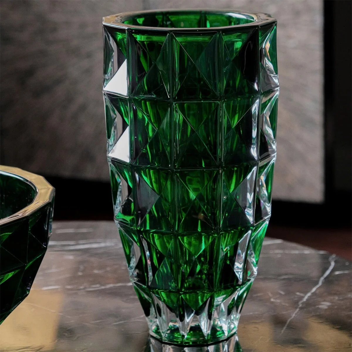 LỌ HOA PHA LÊ KIM CƯƠNG XANH LÁ 28CM CRYSTAL 4