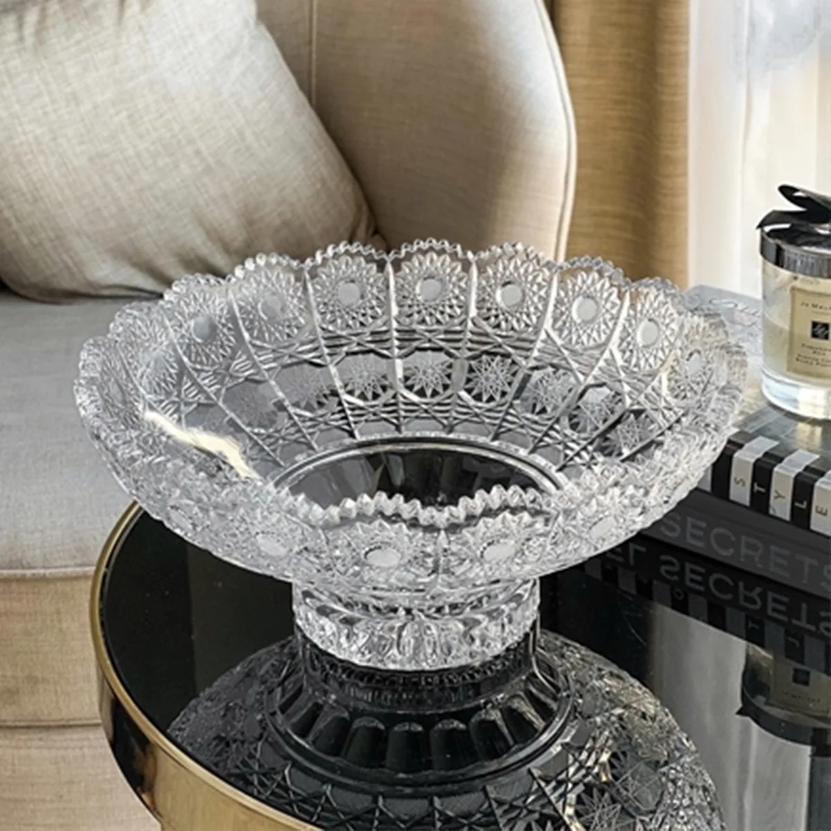 MÂM BỒNG PHA LÊ 25CM CRYSTAL 5