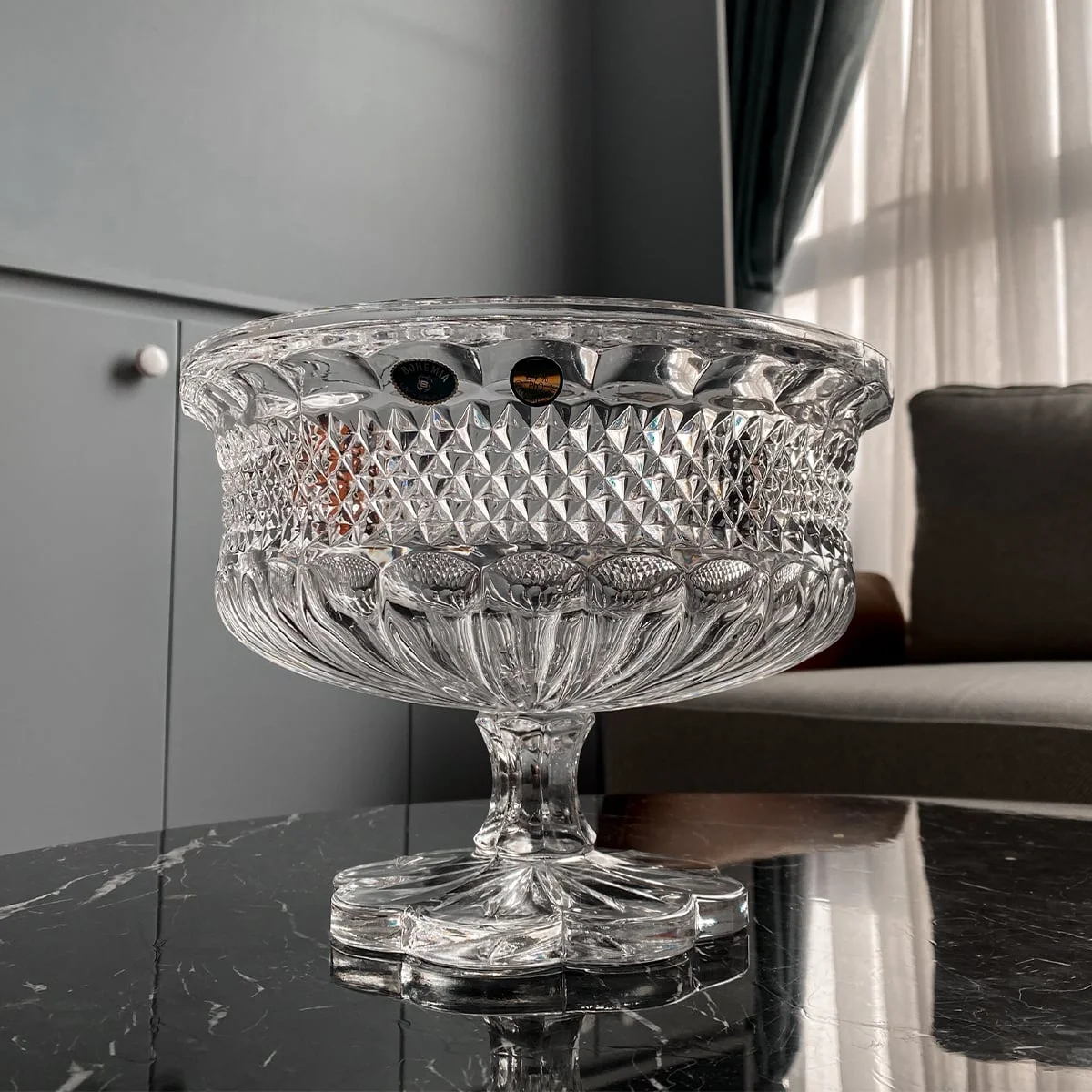 MÂM BỒNG PHA LÊ ALEXANDRIA CHÂN ĐẾ HOA 25CM 3