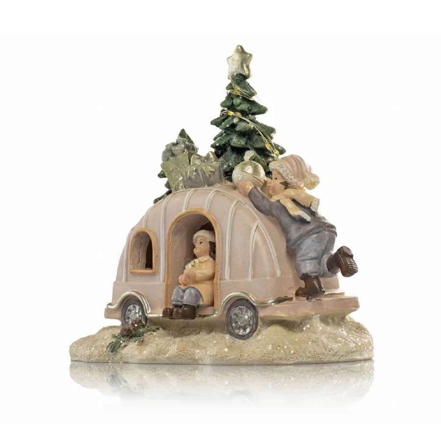 ĐỒ TRANG TRÍ CHRISTMAS - TƯỢNG Ô TÔ MÀU KEM 4