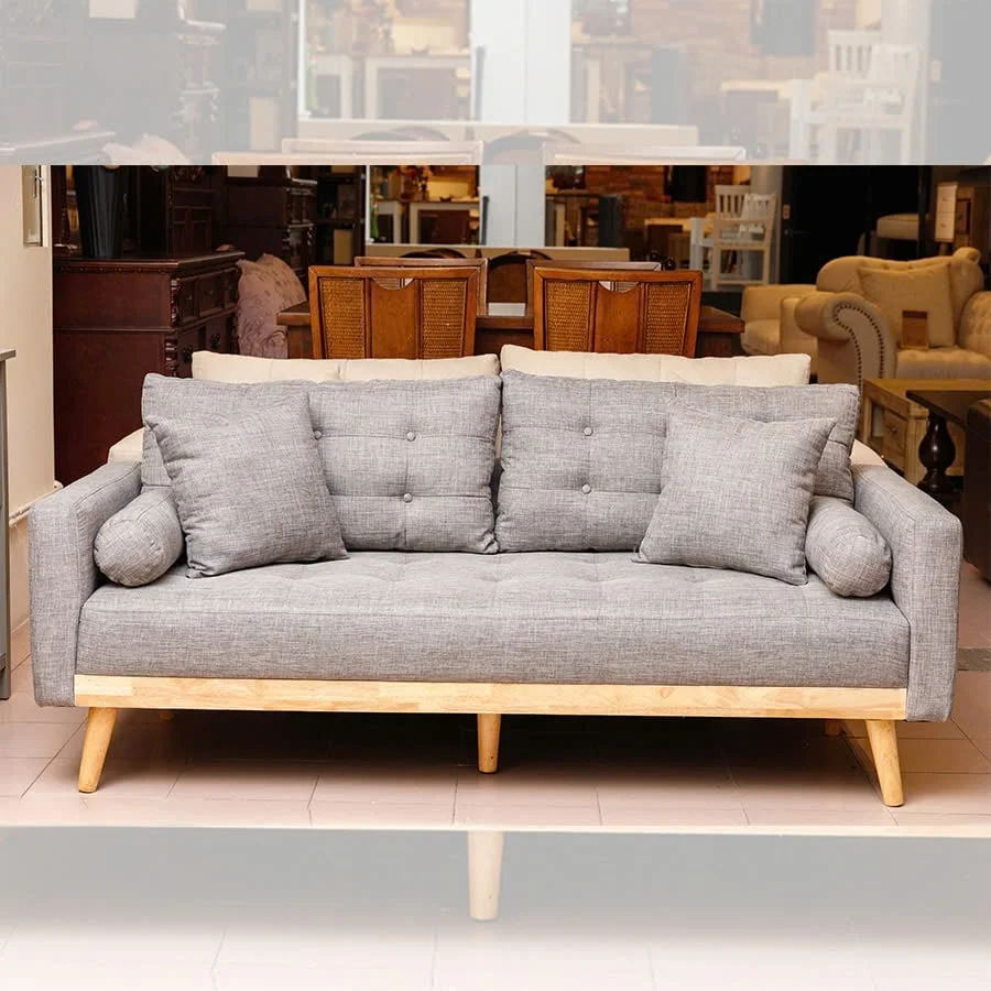 GHẾ SOFA 3 CHỖ DERRY MÀU XÁM 3