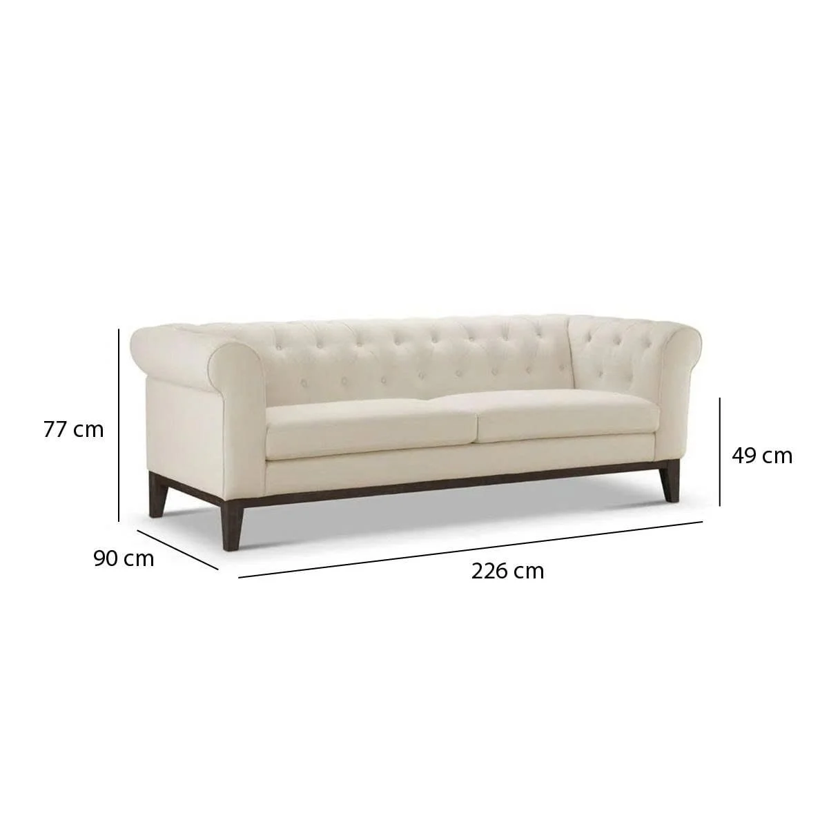 GHẾ SOFA 3 CHỖ ABBYSON MÀU TRẮNG 2