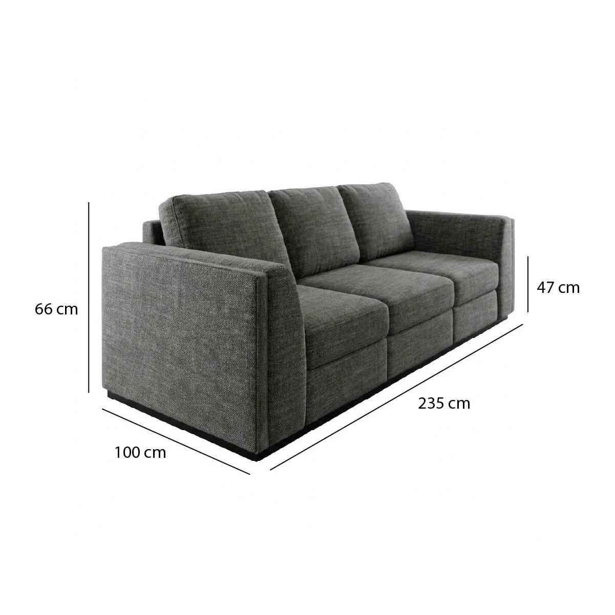 GHẾ SOFA 3 CHỖ CHELSEA MÀU XÁM ĐẬM 2