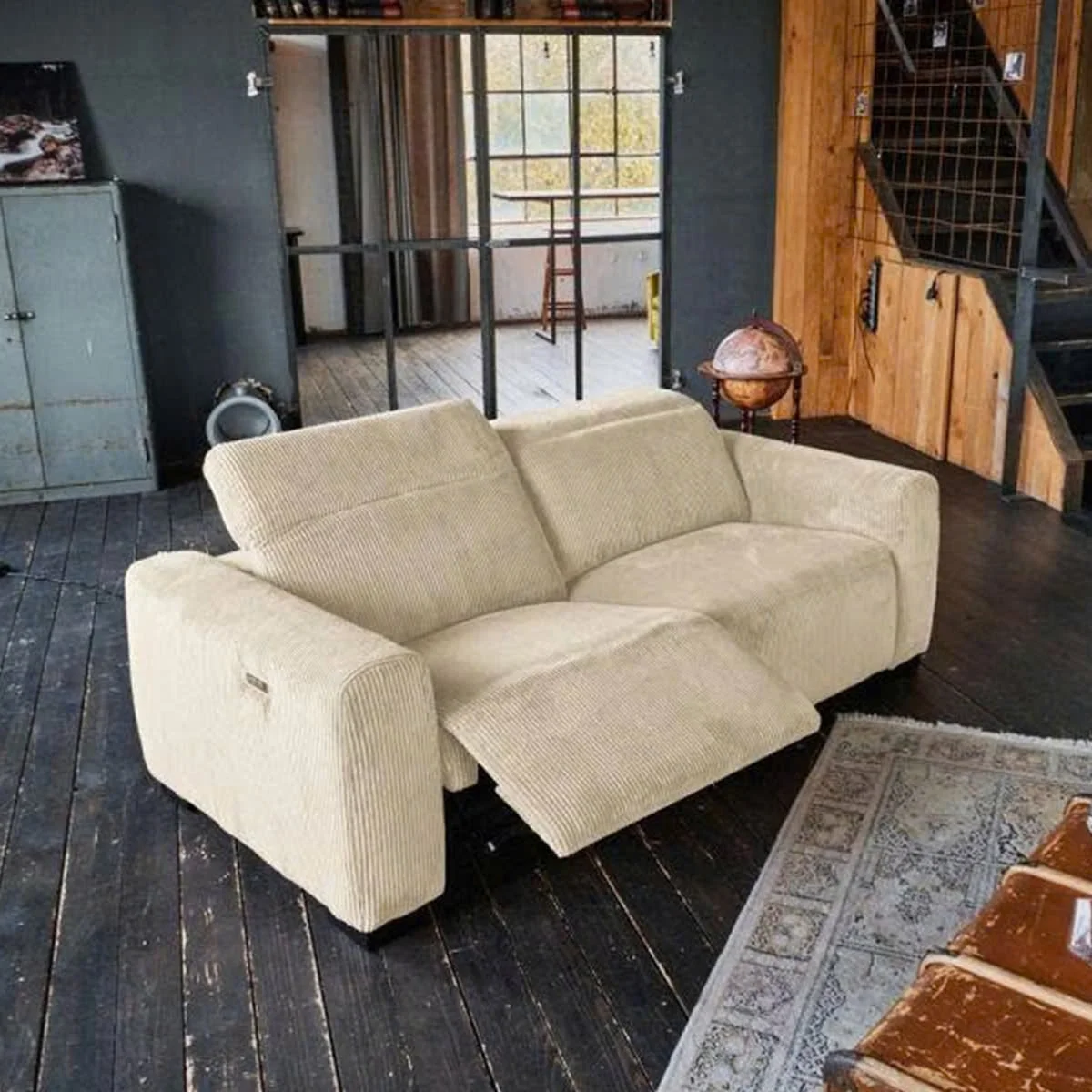 GHẾ SOFA 3 CHỖ CHỈNH ĐIỆN FINN MÀU BE 5