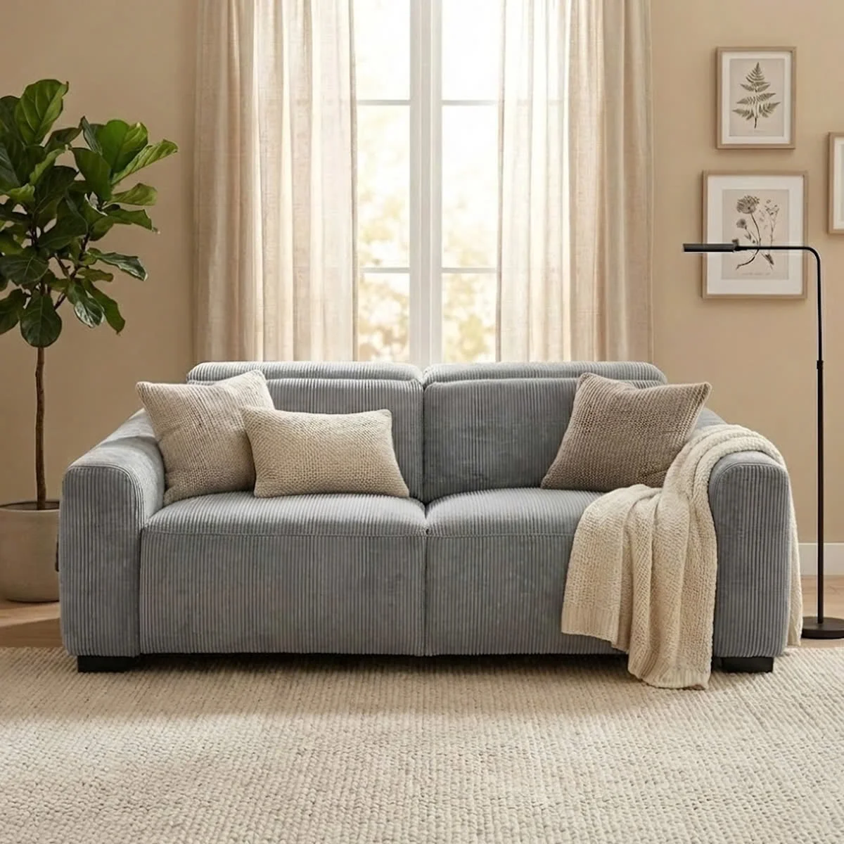 GHẾ SOFA 3 CHỖ CHỈNH ĐIỆN FINN MÀU XÁM 2