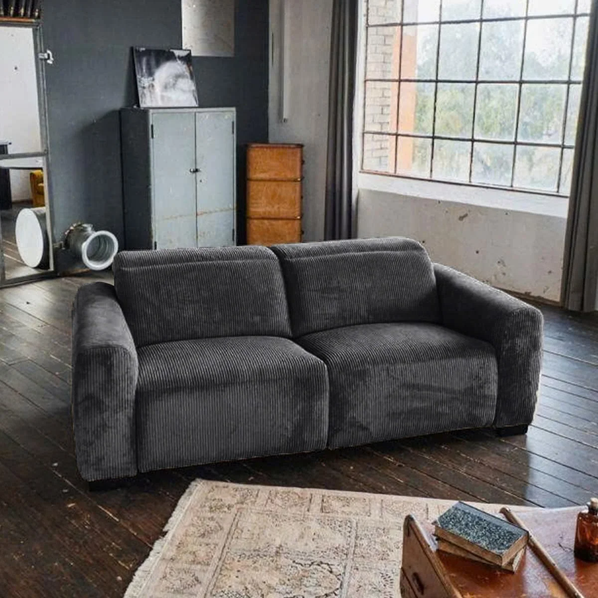 GHẾ SOFA 3 CHỖ CHỈNH ĐIỆN FINN MÀU XÁM 4