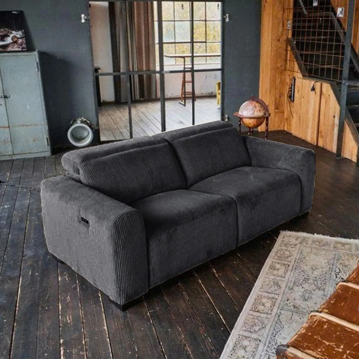 GHẾ SOFA 3 CHỖ CHỈNH ĐIỆN FINN MÀU XÁM 5