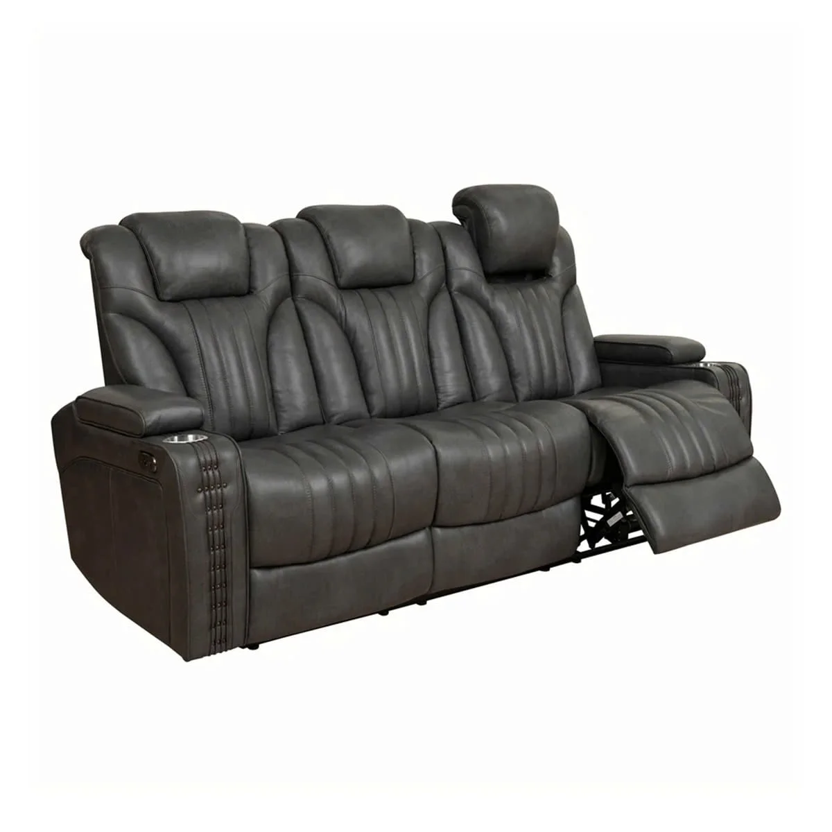 GHẾ SOFA 3 CHỖ DA BÒ CHỈNH ĐIỆN ERIC CHURCH MÀU XÁM 3