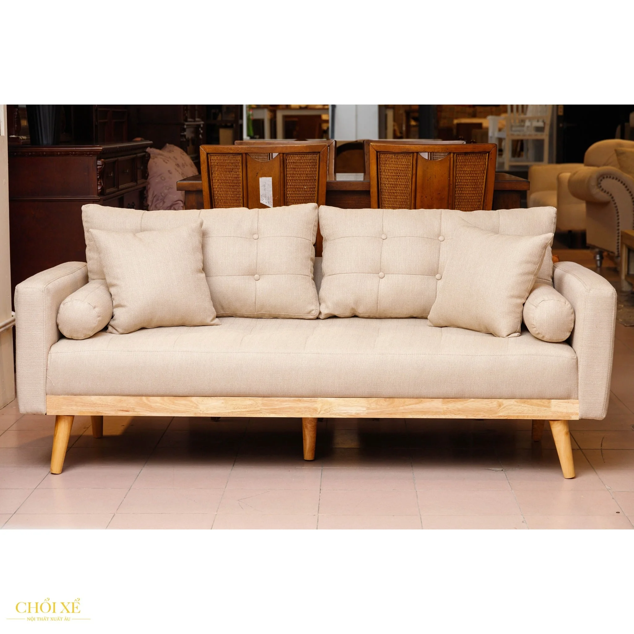 GHẾ SOFA 3 CHỖ DERRY MÀU KEM 4