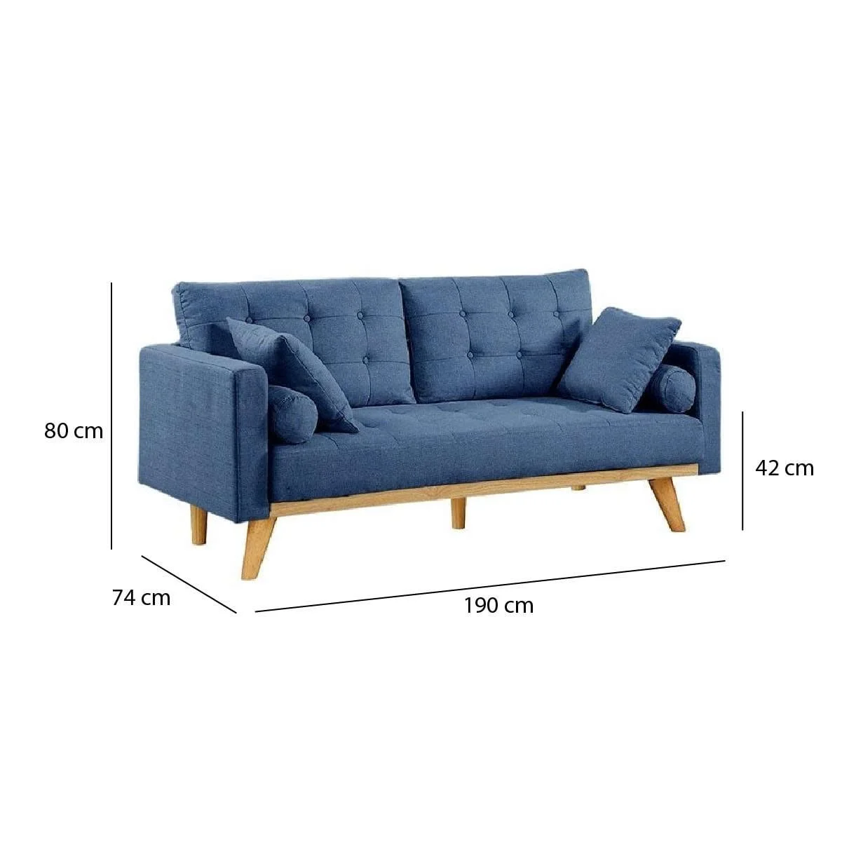 GHẾ SOFA 3 CHỖ DERRY MÀU XANH ĐẬM 2