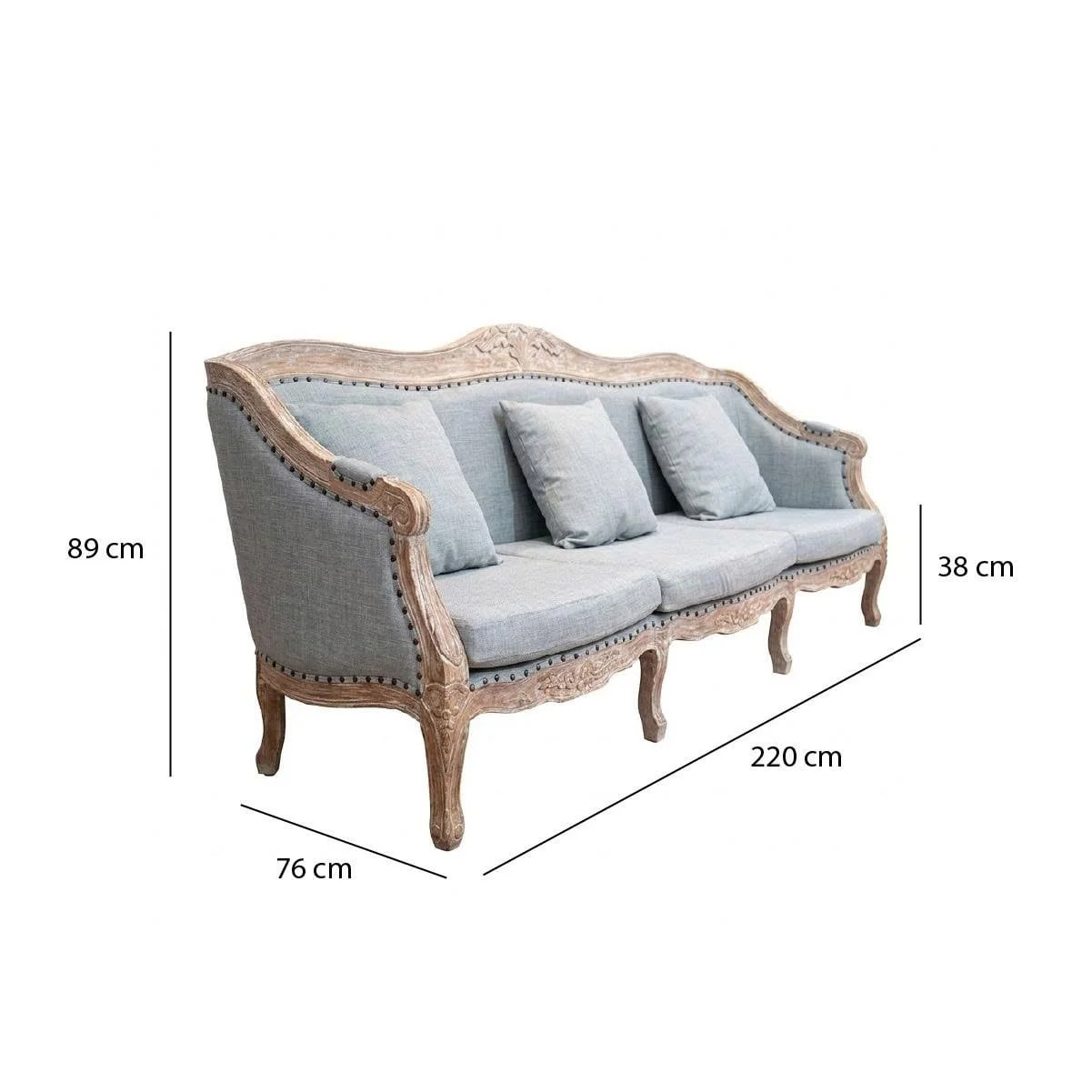 GHẾ SOFA 3 CHỖ OLIVIA ANTIQUE 2