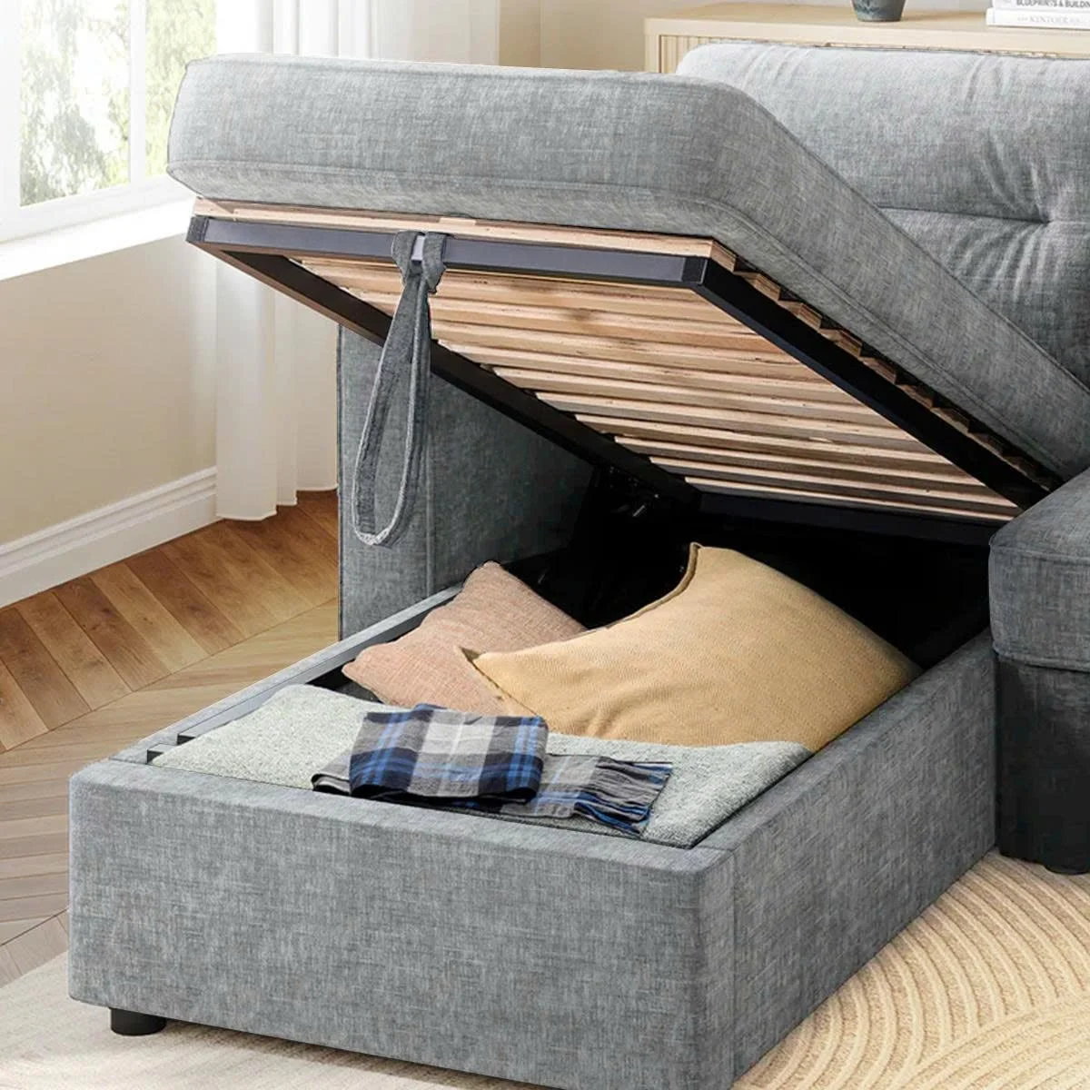 GHẾ SOFA BED GÓC COMPACT MÀU XÁM 3