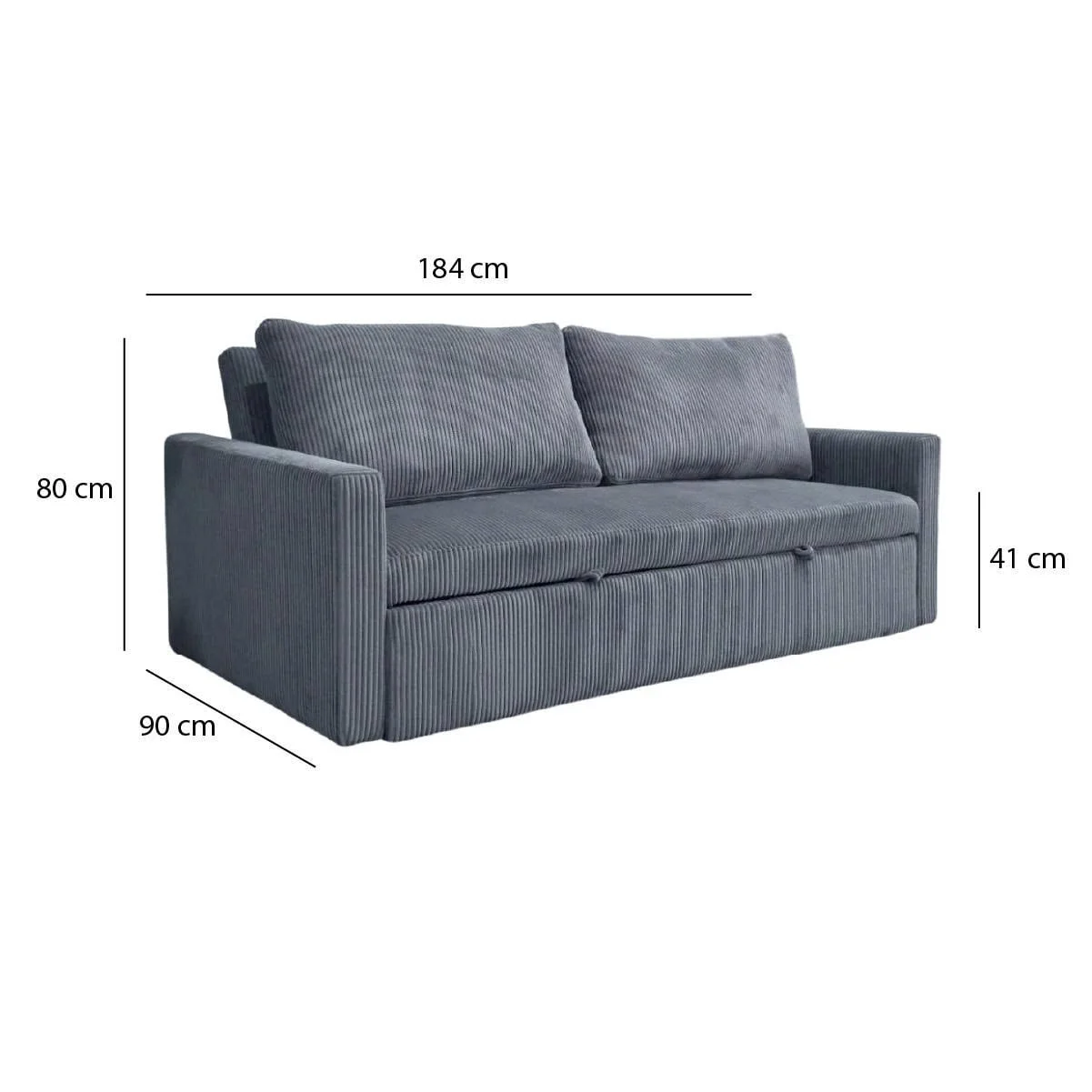 GHẾ SOFA BED OLIVERA MÀU XÁM 2