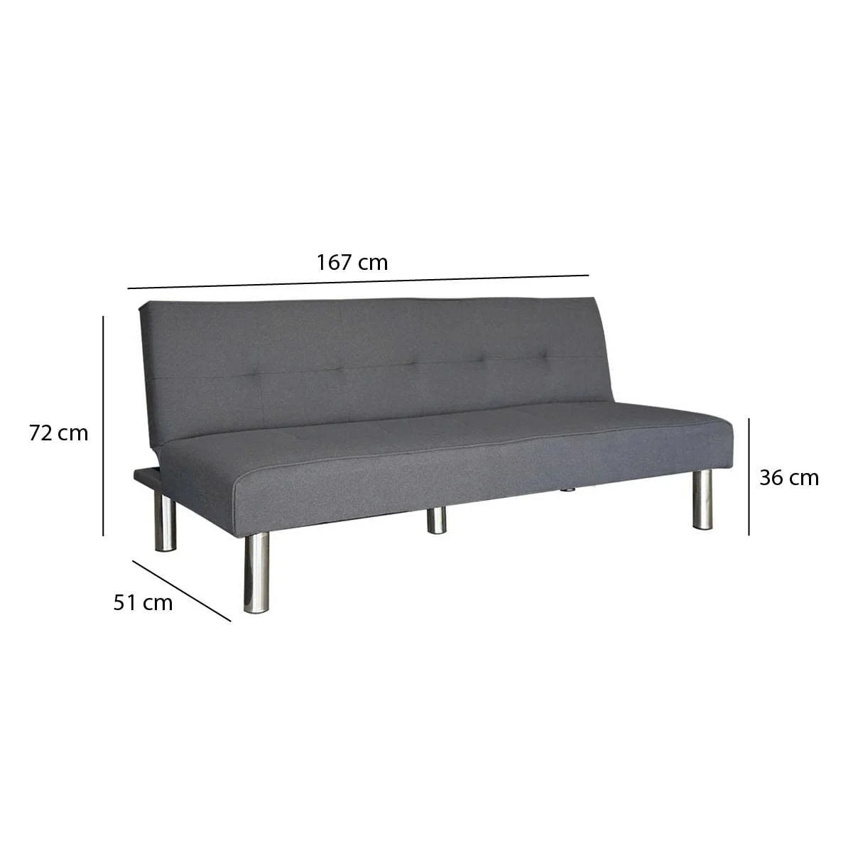 GHẾ SOFA BED SERTA MÀU XÁM ĐẬM 2