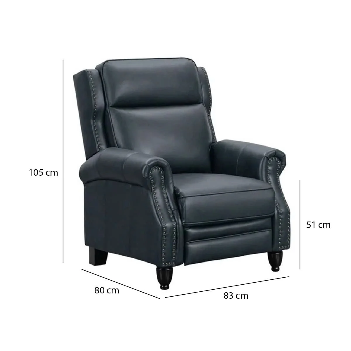 GHẾ SOFA ĐƠN DA BÒ CHỈNH CƠ POLLENZO MÀU XANH 2