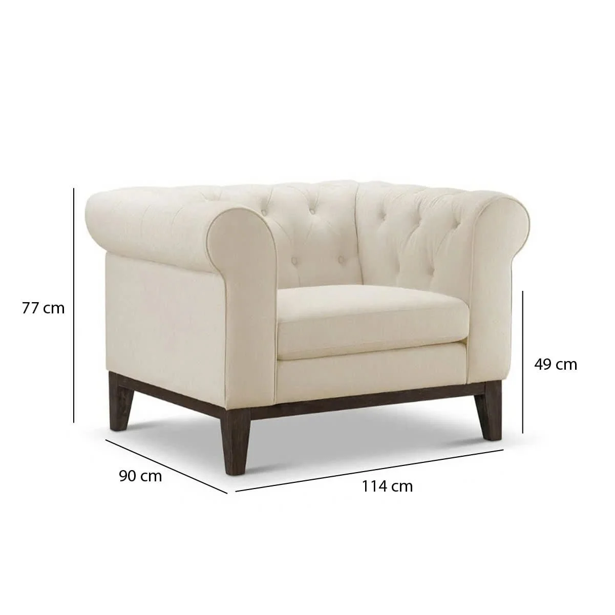GHẾ SOFA ĐƠN ABBYSON MÀU TRẮNG 2