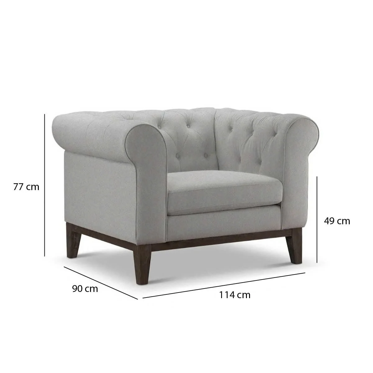 GHẾ SOFA ĐƠN ABBYSON MÀU XÁM 2
