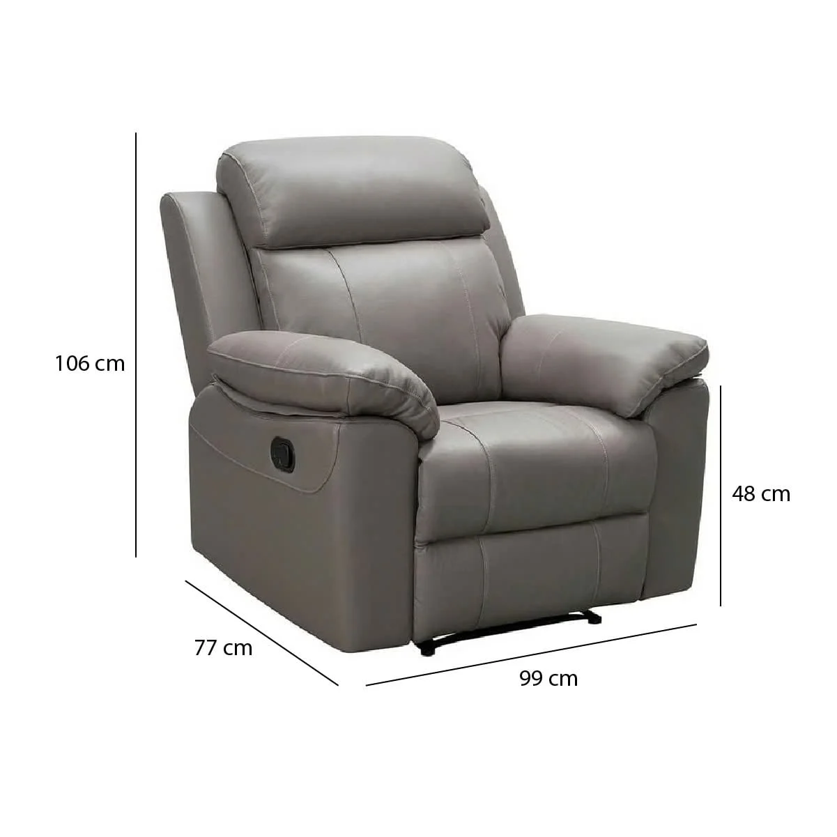 GHẾ SOFA ĐƠN DA BÒ CHỈNH CƠ MANHATTAN 2