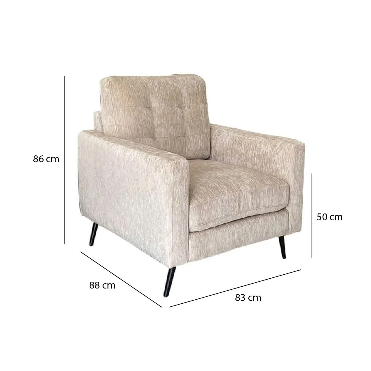 GHẾ SOFA ĐƠN ORLA MÀU BEIGE 2