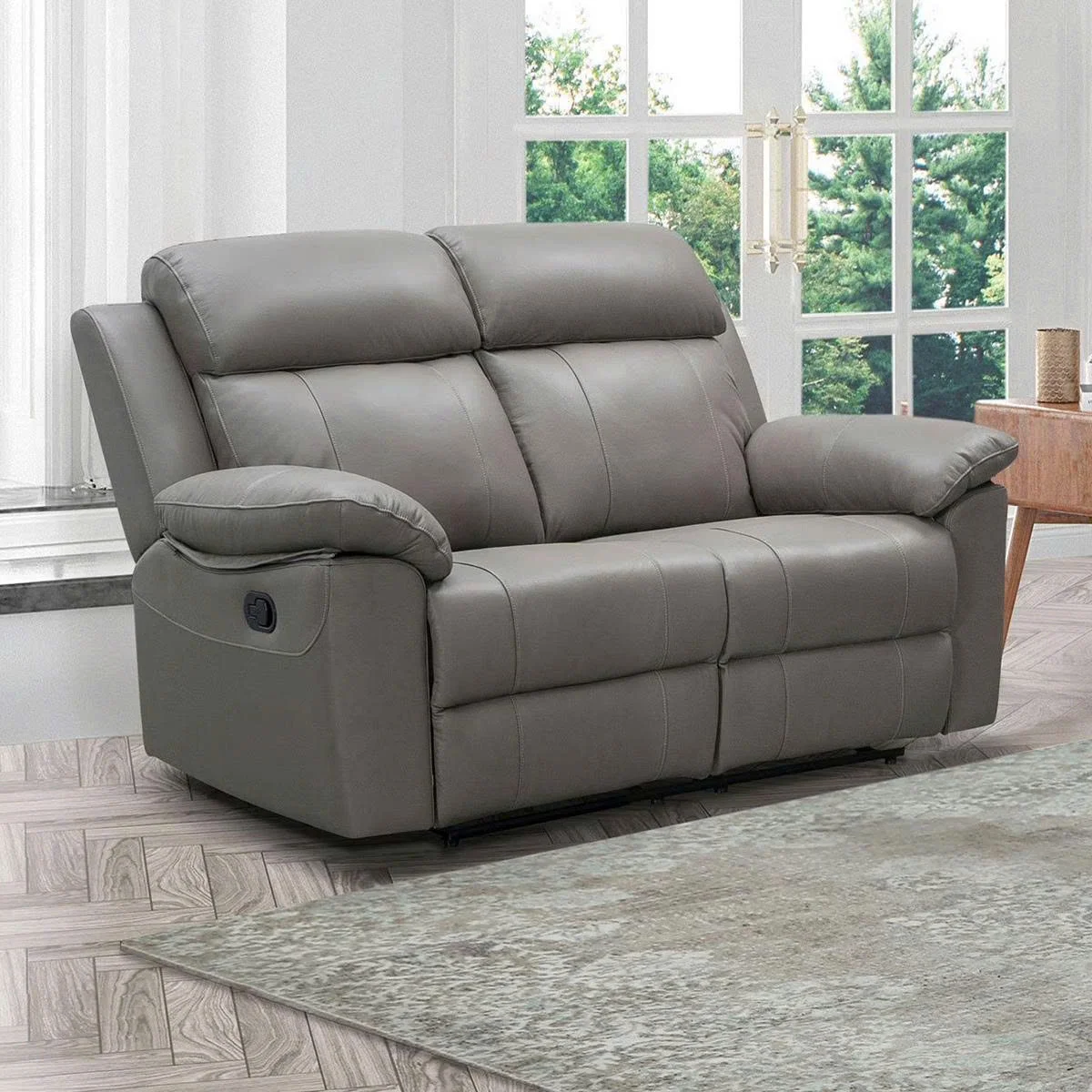 GHẾ SOFA 2 CHỖ DA BÒ CHỈNH CƠ MANHATTAN 4