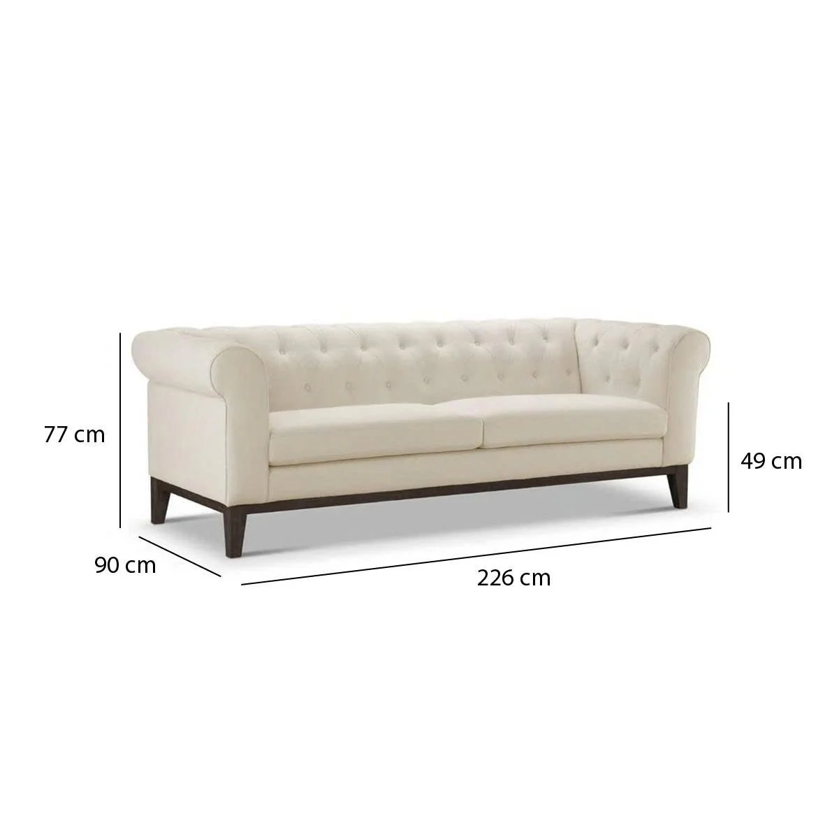 GHẾ SOFA 3 CHỖ ABBYSON MÀU TRẮNG 2