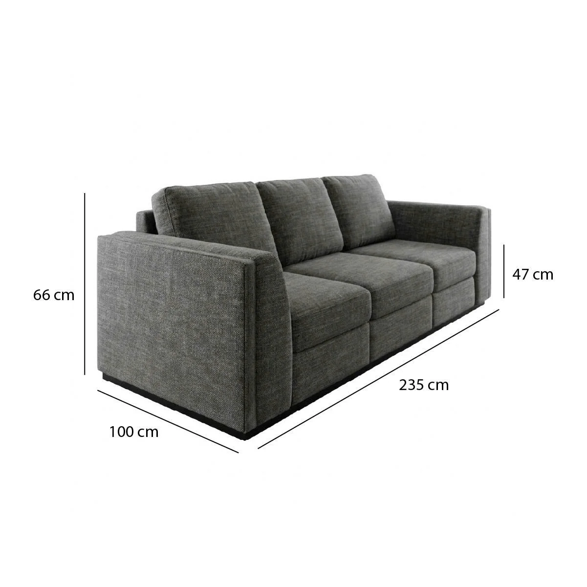 GHẾ SOFA 3 CHỖ CHELSEA MÀU XÁM ĐẬM 2