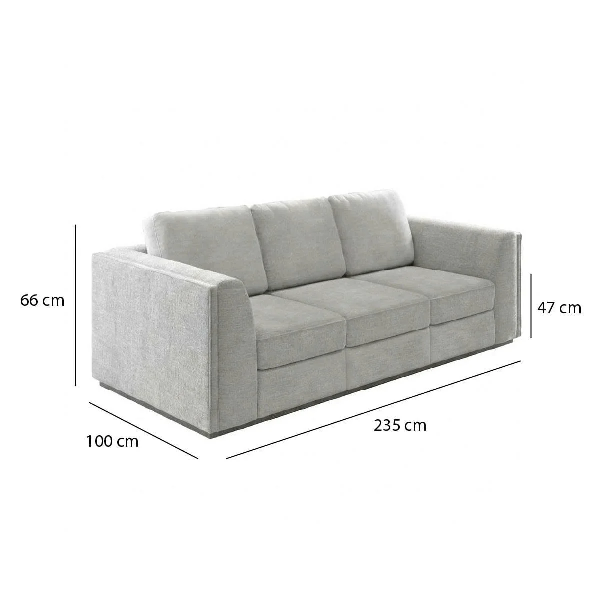 GHẾ SOFA 3 CHỖ CHELSEA MÀU XÁM 2