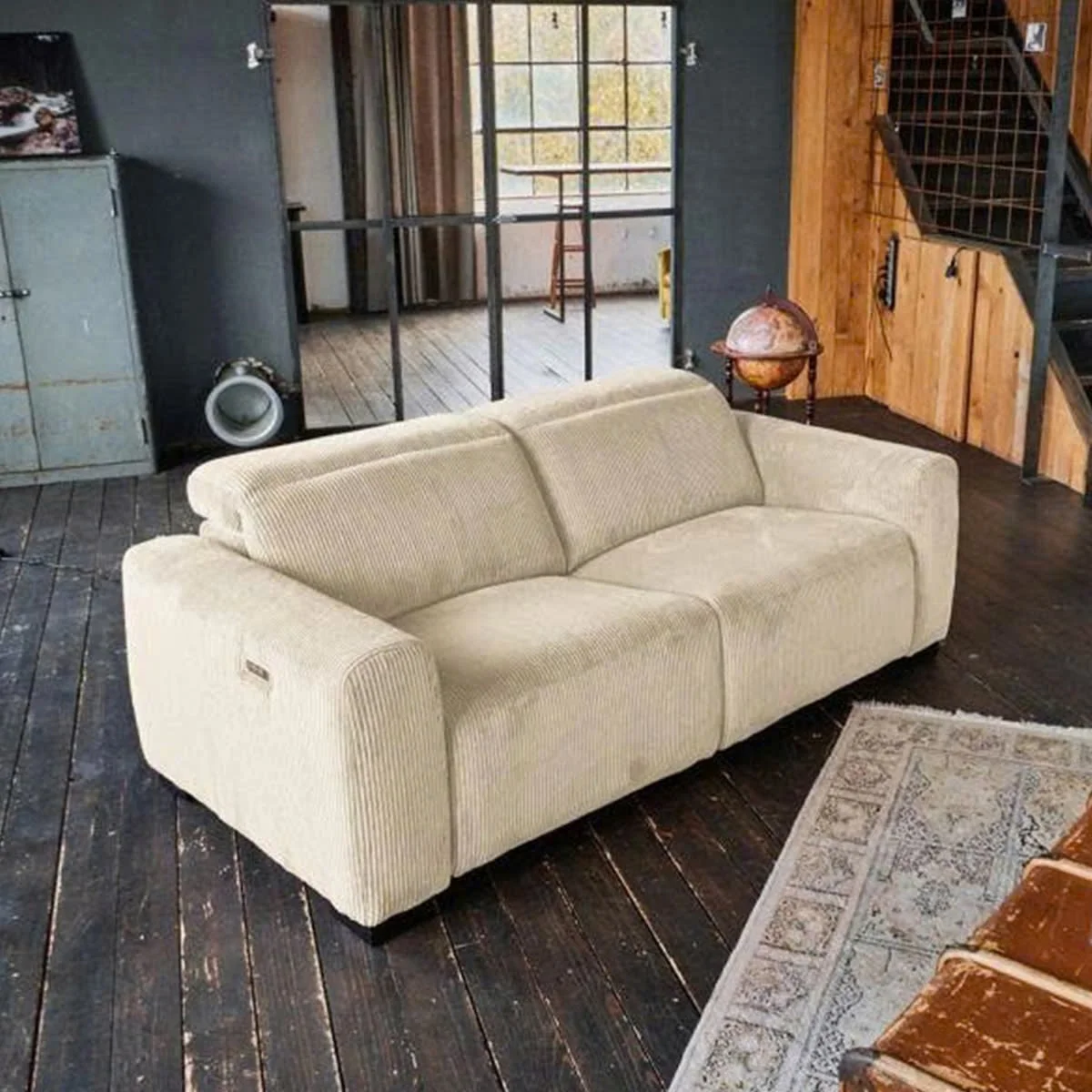 GHẾ SOFA 3 CHỖ CHỈNH ĐIỆN FINN MÀU BE 4