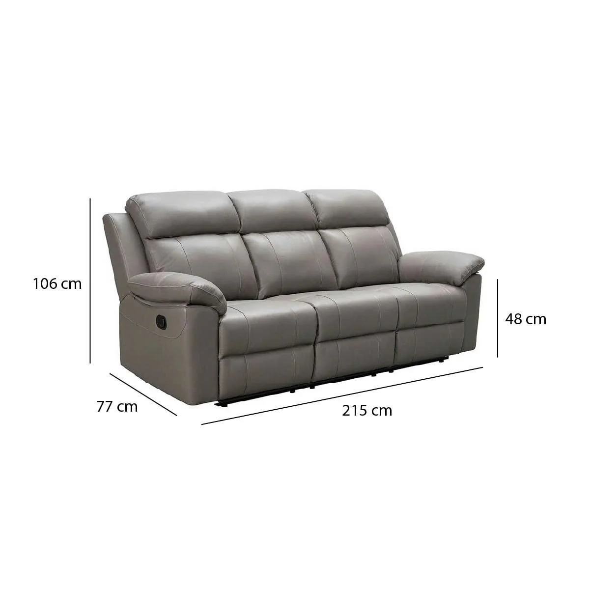 GHẾ SOFA 3 CHỖ DA BÒ CHỈNH CƠ MANHATTAN 2