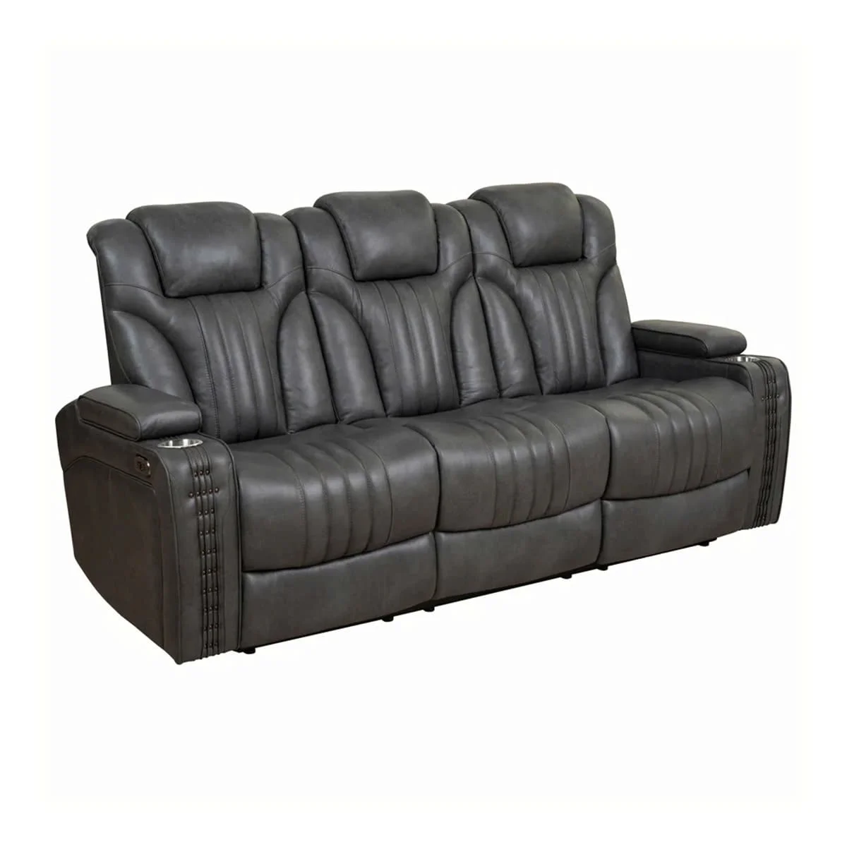 GHẾ SOFA 3 CHỖ DA BÒ CHỈNH ĐIỆN ERIC CHURCH MÀU XÁM 2