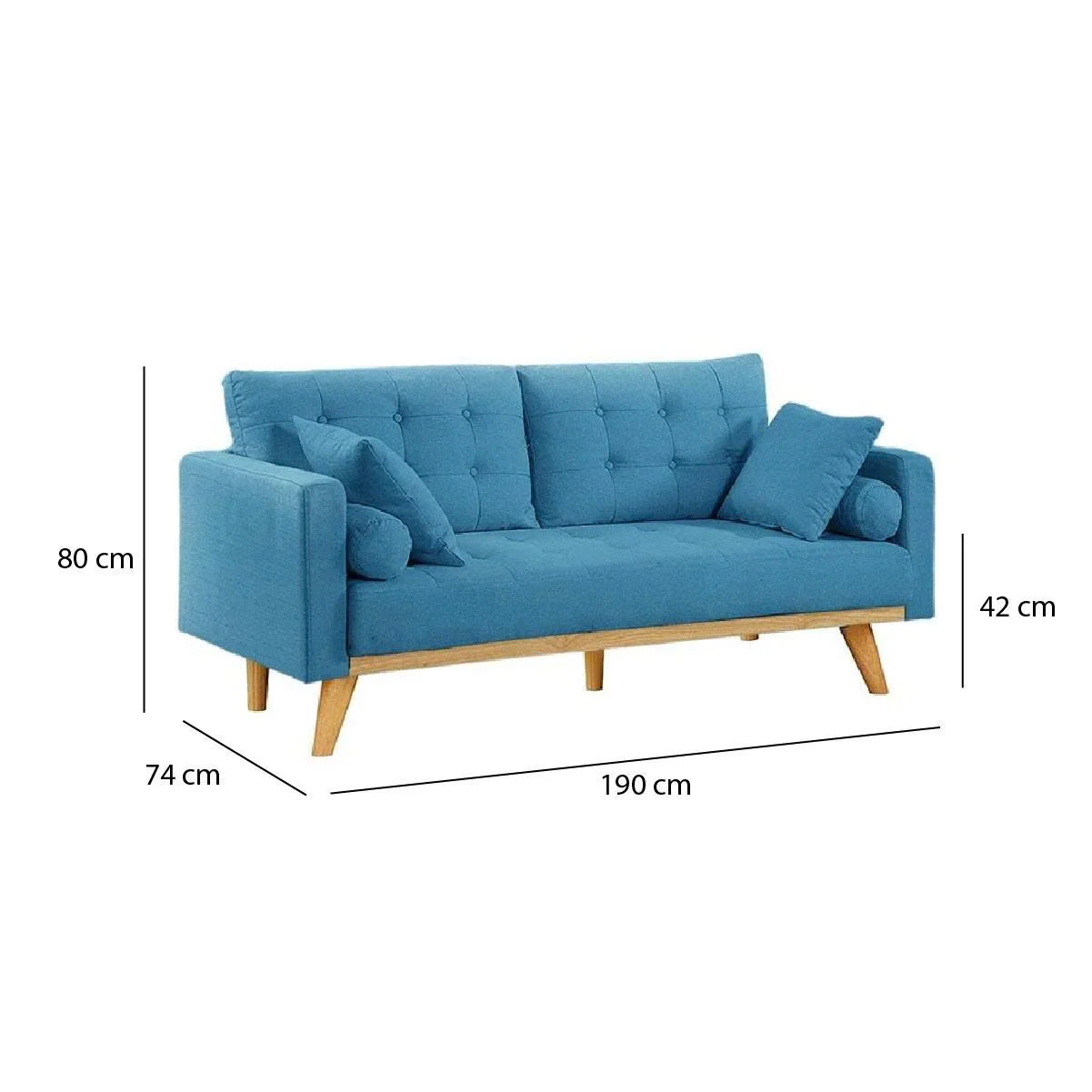 GHẾ SOFA 3 CHỖ DERRY XANH NHẠT 2