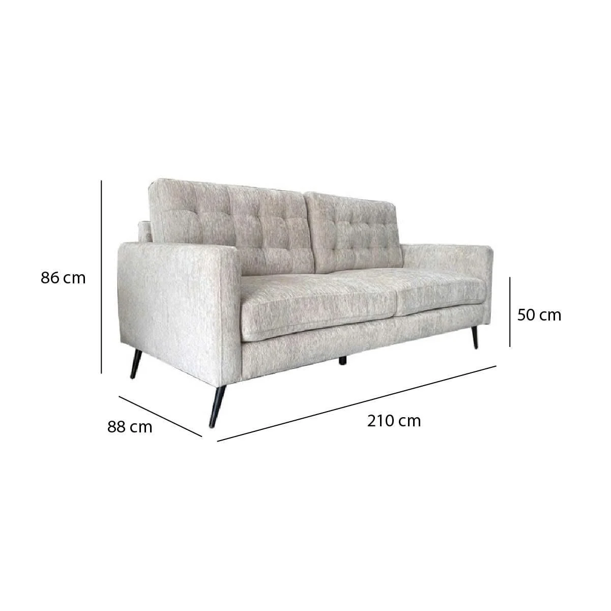 GHẾ SOFA 3 CHỖ ORLA MÀU BEIGE 2