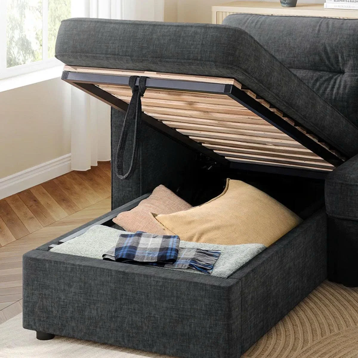 GHẾ SOFA BED GÓC COMPACT MÀU ĐEN 3